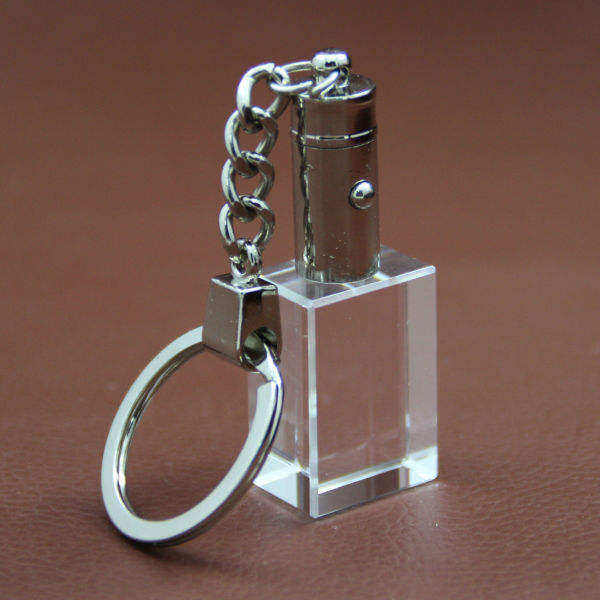 3D Engraved Crystal Keychain - Rectangle
