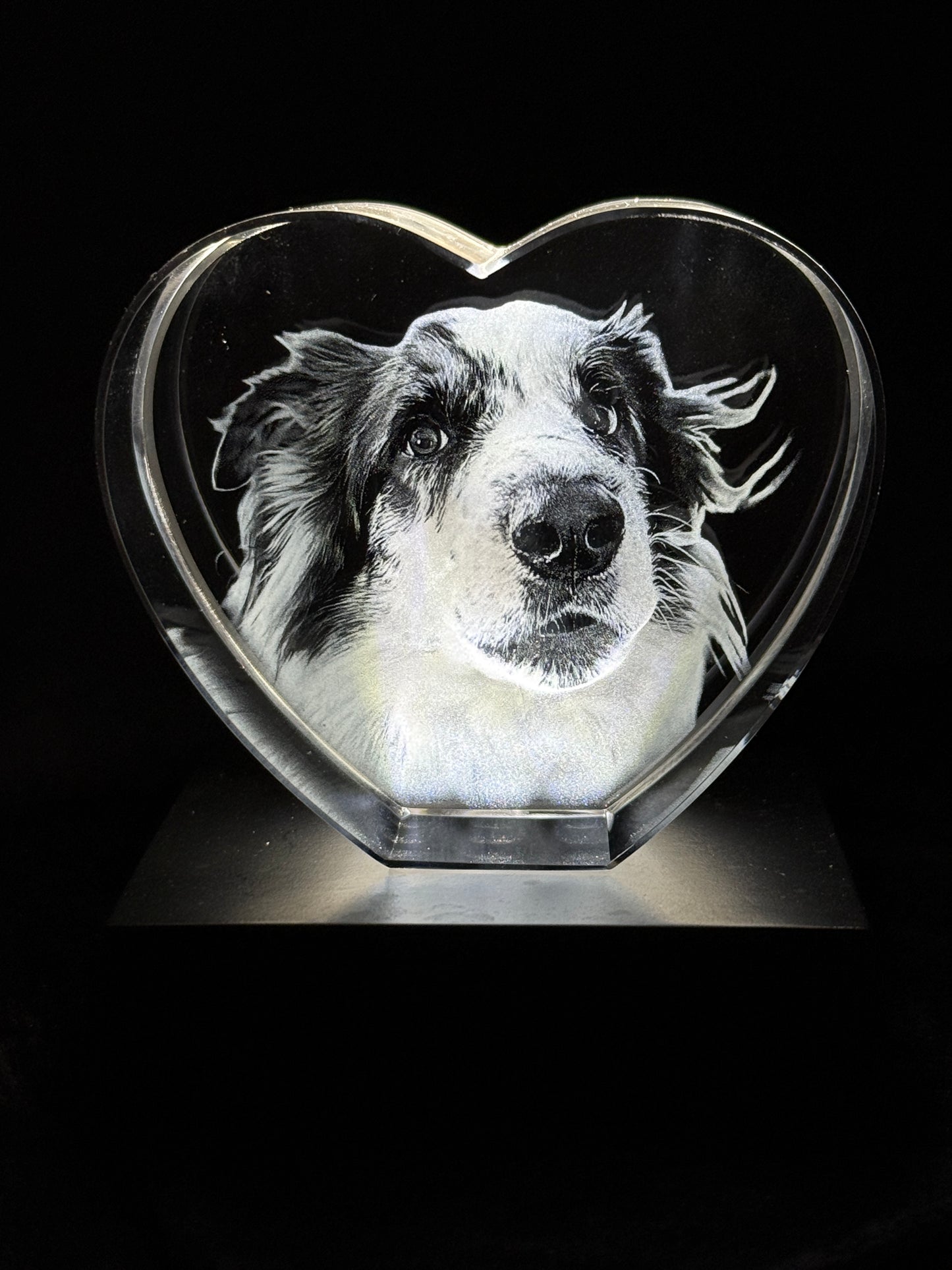 Personalized 3D Engraved Photo Crystal - Heart