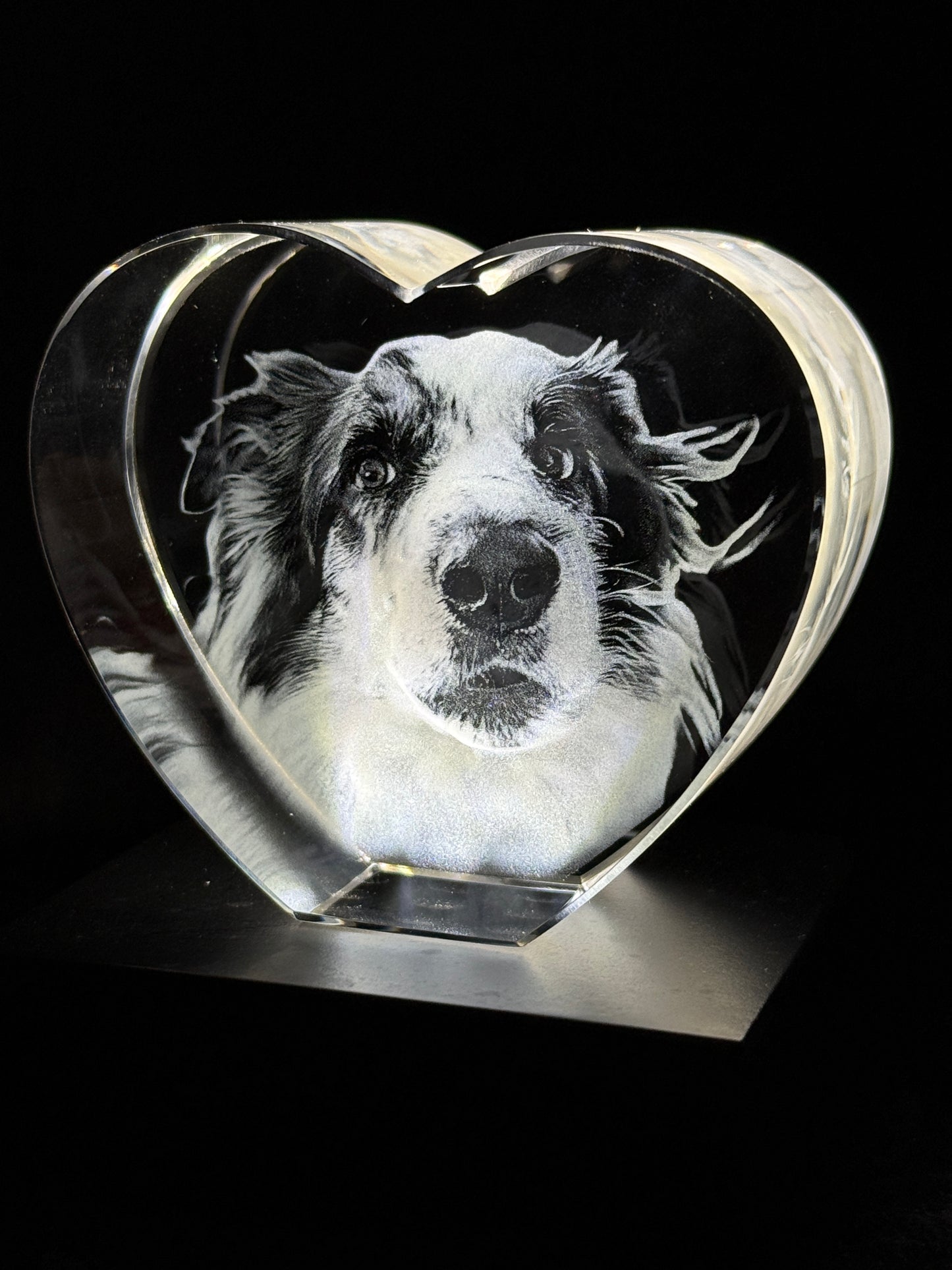 Personalized 3D Engraved Photo Crystal - Heart