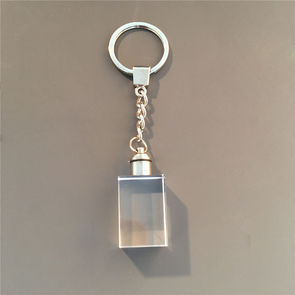 3D Engraved Crystal Keychain - Rectangle